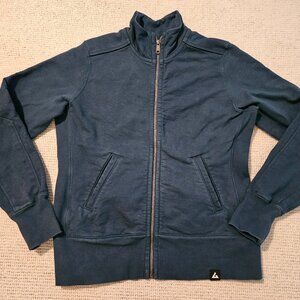 American Giant Women's Full Zip Moto Sweatshirt Jacket-Look Medium M Teal Blue